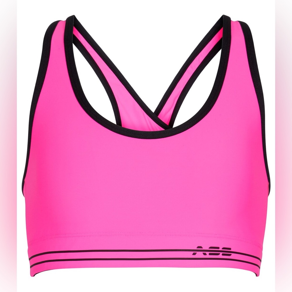 Hot Pink Adam Selman Sport Cross-Back Sports Bra